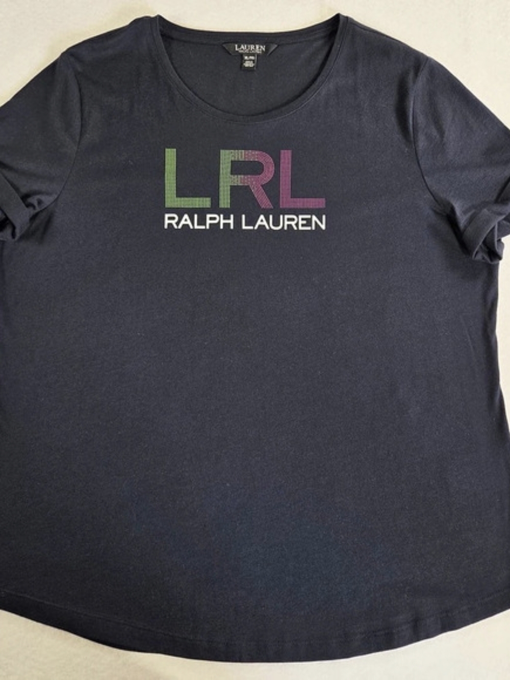 Lauren Ralph Lauren LRL Graphic T-Shirt Short Sleeve Tee Navy XL